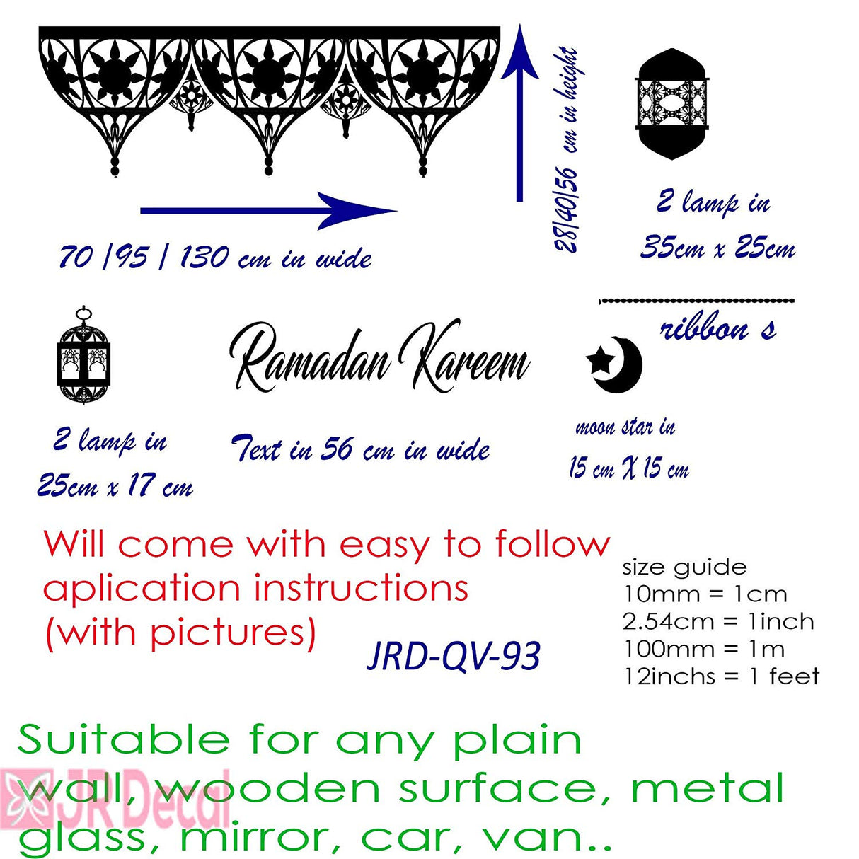 Ramadan Kareem & Lamp printed Islamic Wall Art