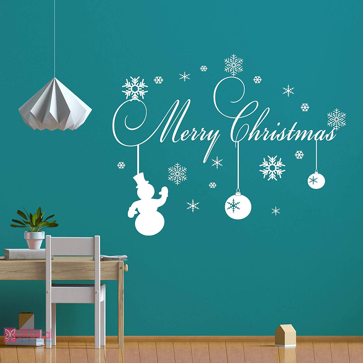Merry Christmas Snowman snowflake wall sticker