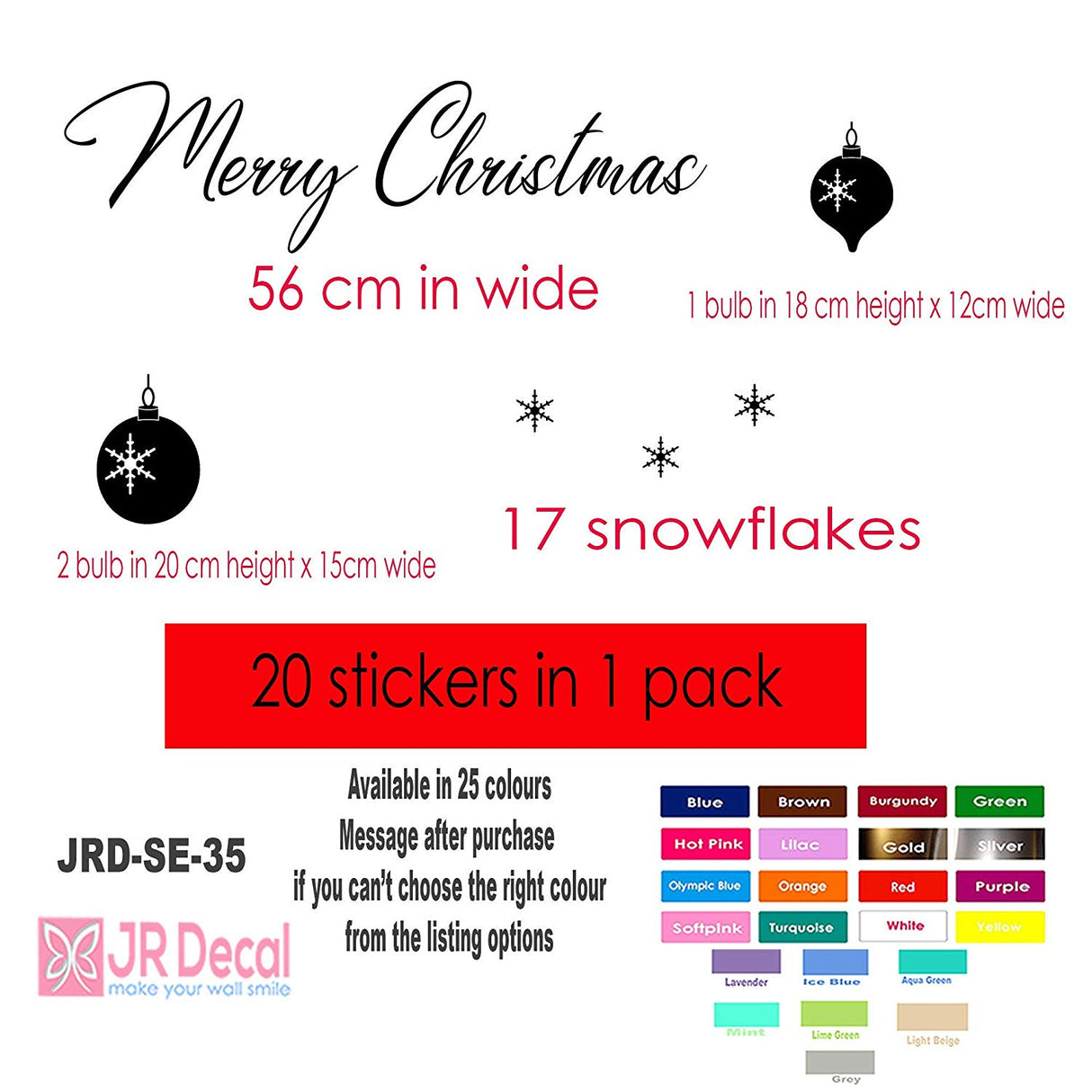 Merry Christmas wall sticker Shop window sign