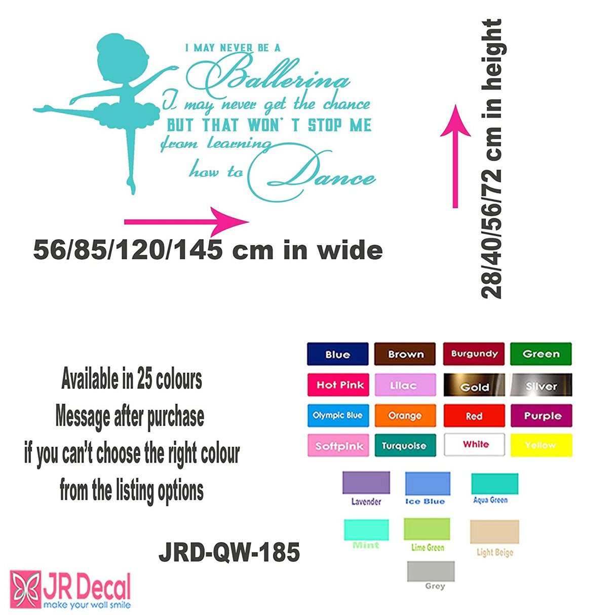 How to Dance - Little Ballerina wall stickers quote