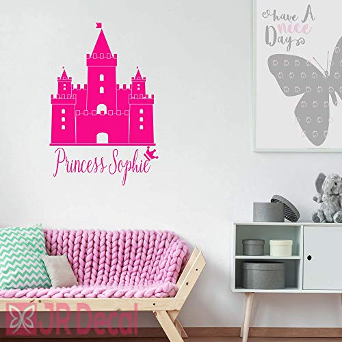 Princess Castle with Girls Personalised name sticker
