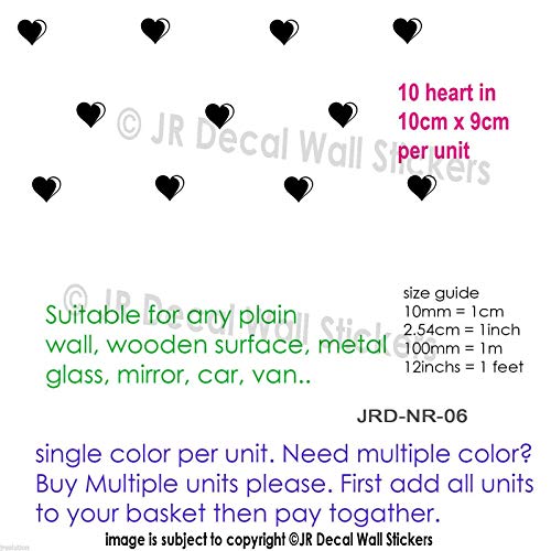 10 cm Heart Shapes Wall Vinyl Sticker