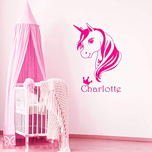 Personalised Unicorn Wall Stickers for Baby Girls