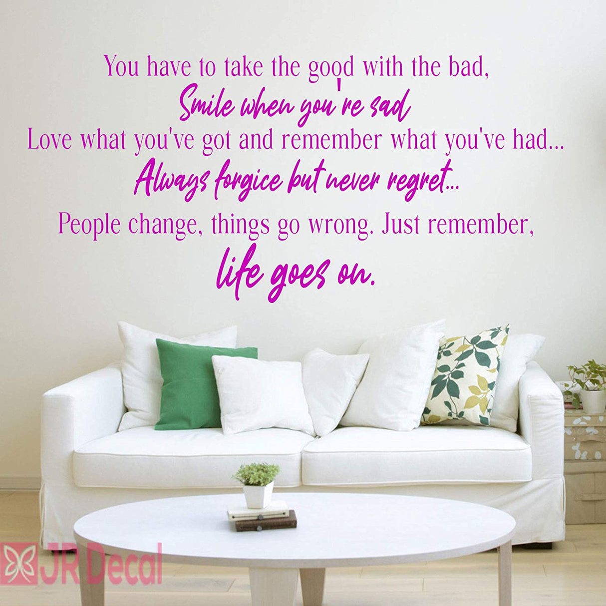 Life goes on- inspiring quotes vinyl wall stickers