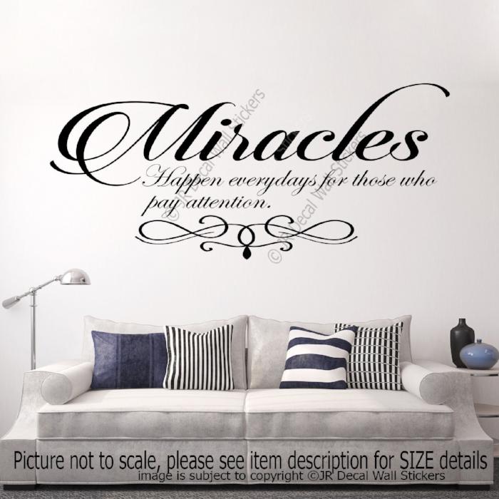 "Miracles happen every day"- Inspirational quotes stickers for walls