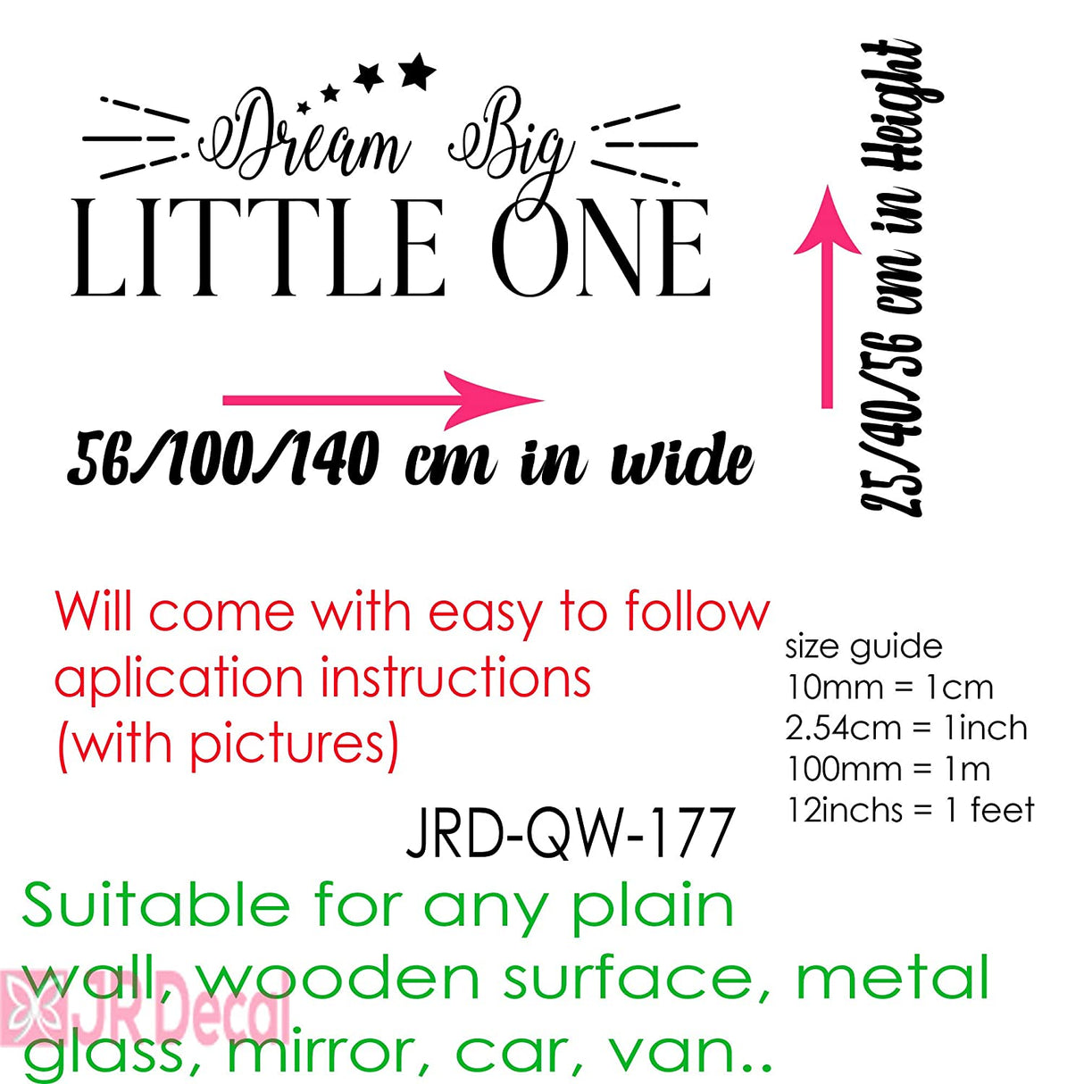 "Dream Big Little One"- Nursery Wall Quote