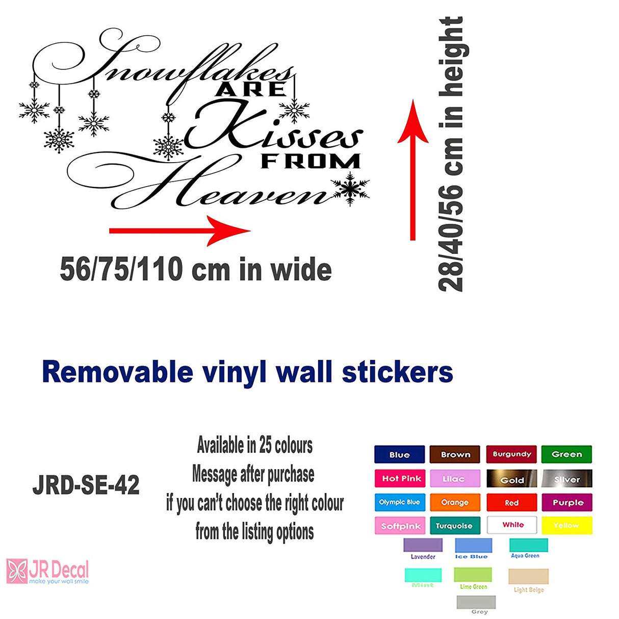 Snowflake Christmas Inspirational Quote wall sticker details