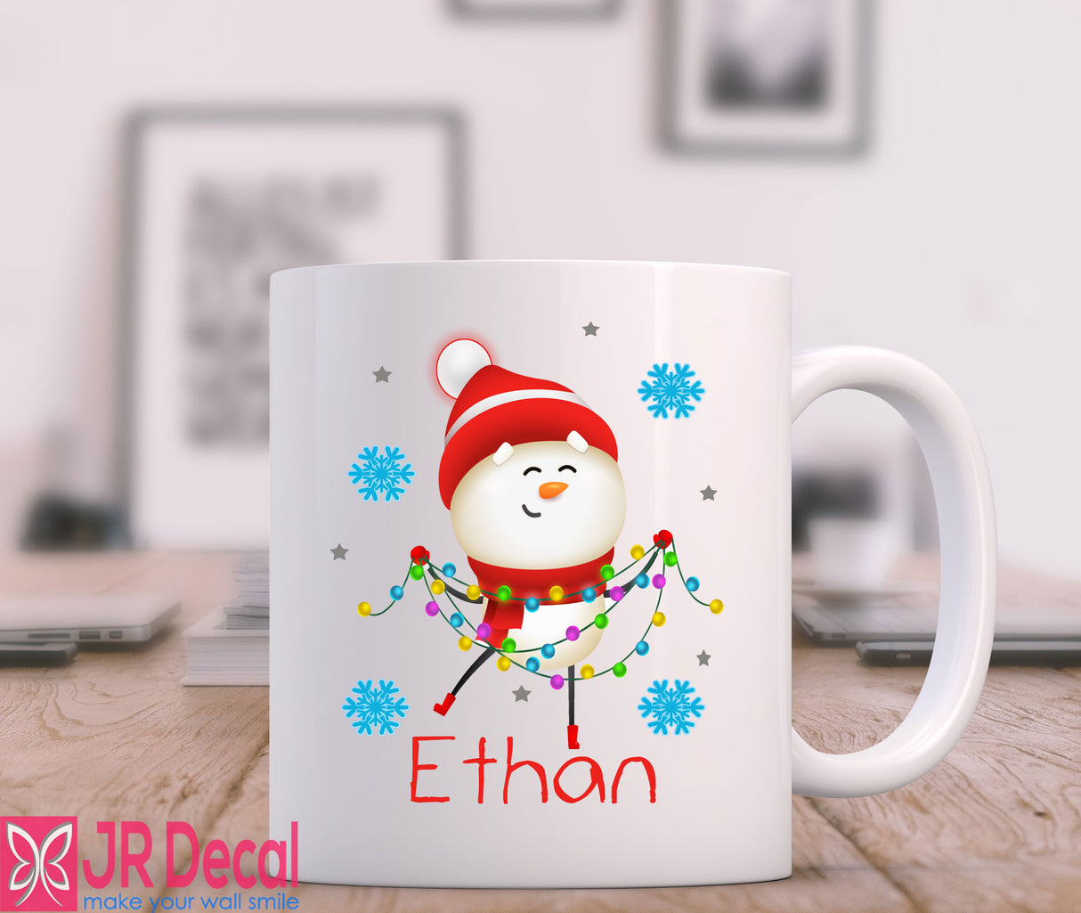 Snowman Printed Personalised Name Mug for Kids