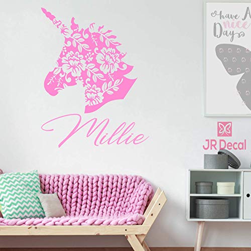 Unicorn wall sticker with Personalised name sticker