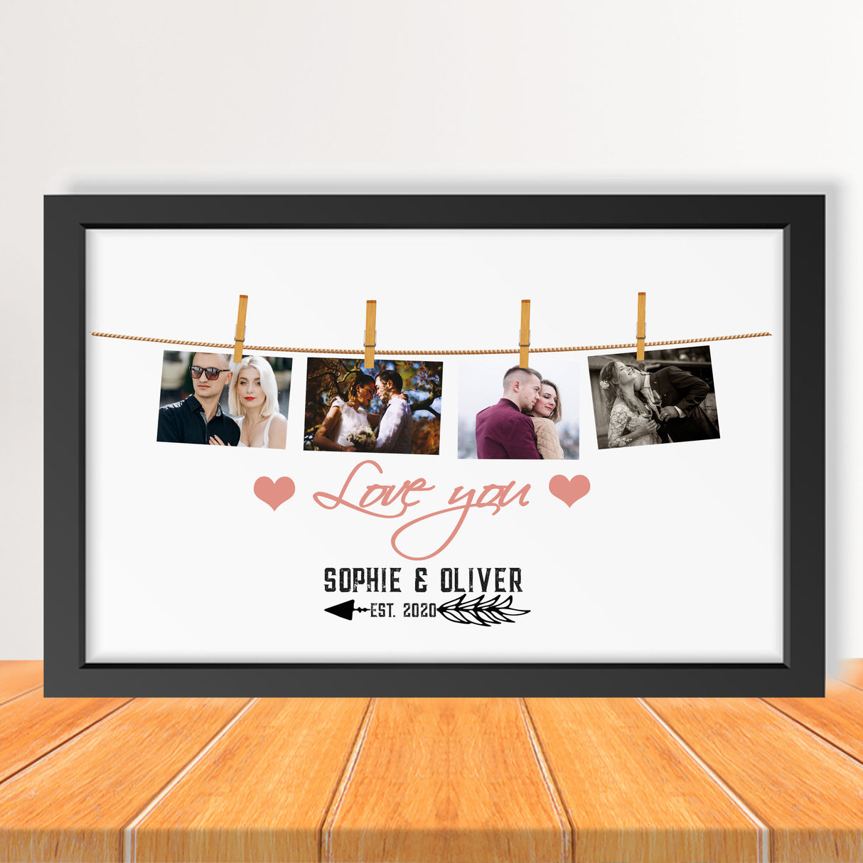 Couple Picture Frame with Customized Name & Year