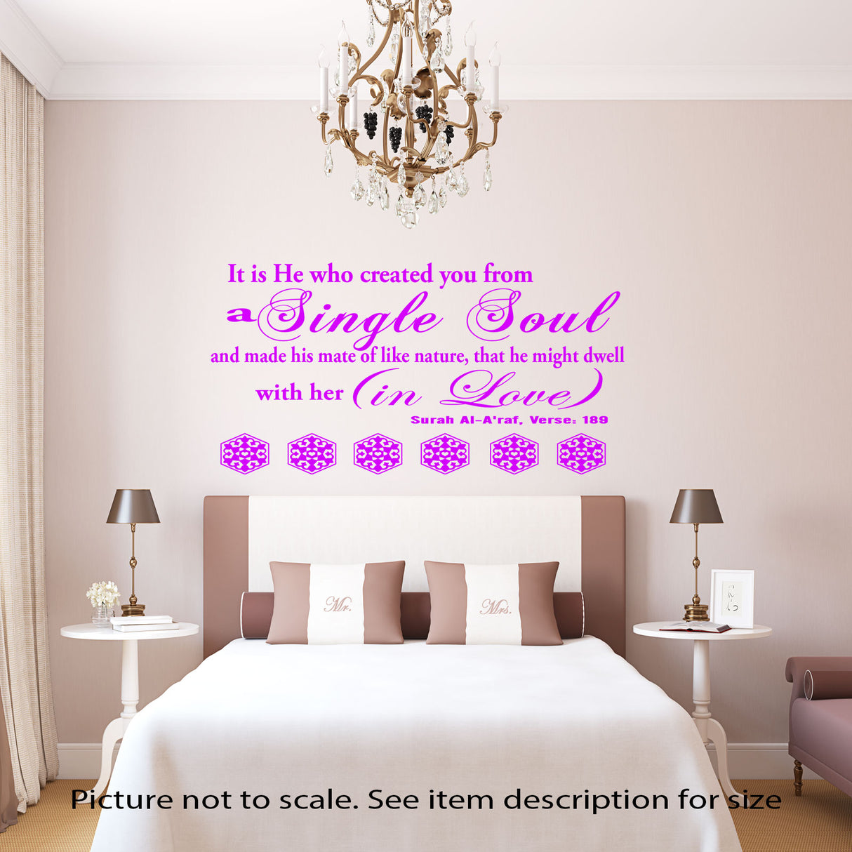 'Surah Al-A'raf: 189 ' with English meaning Islamic wall Art