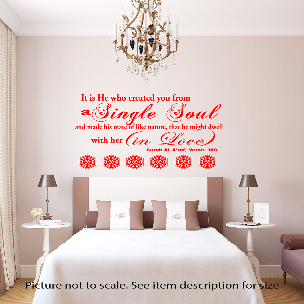 'Surah Al-A'raf: 189 ' with English meaning Islamic wall Art