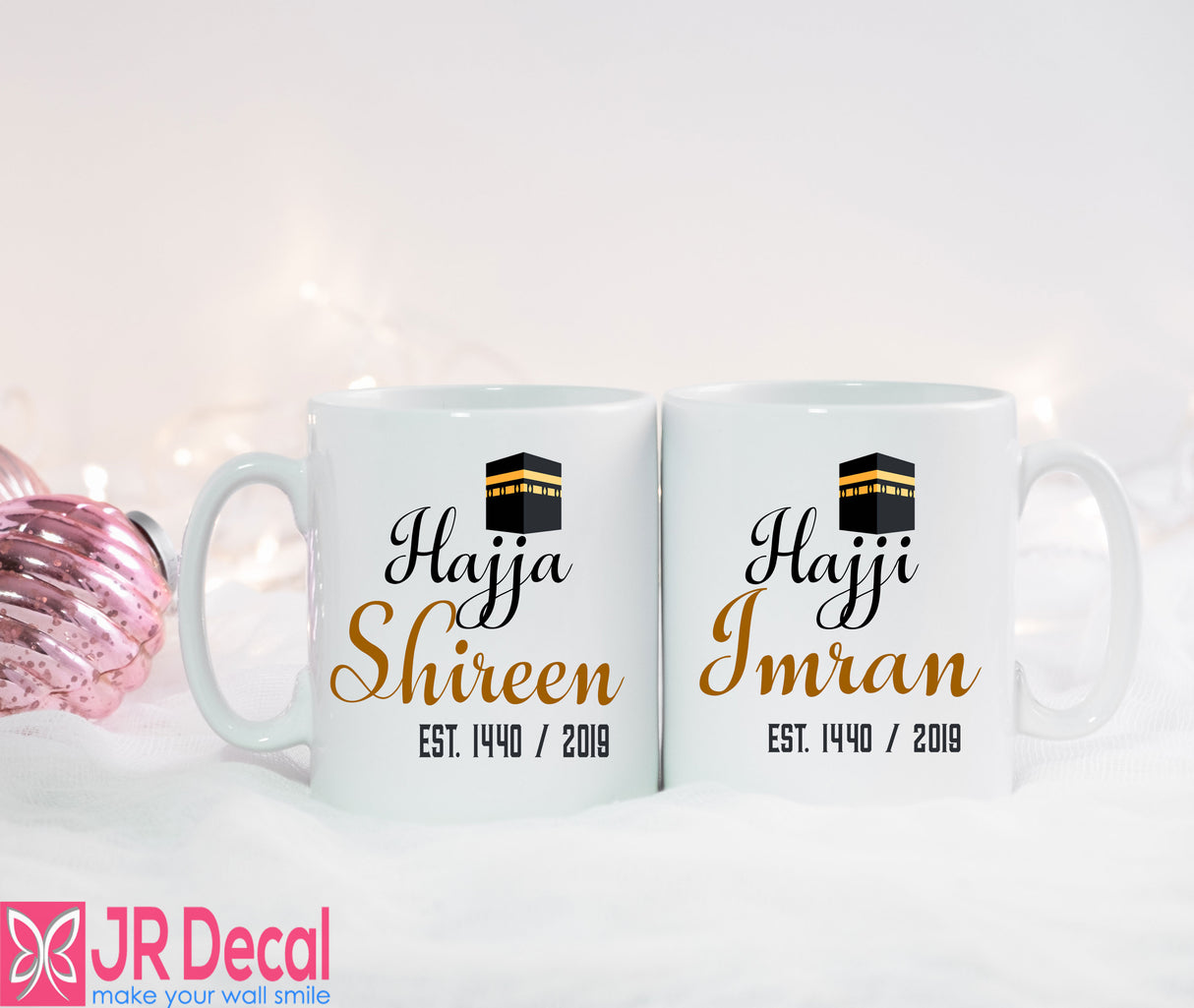 Mecca Printed Personalized Hajji Hajja Mugs