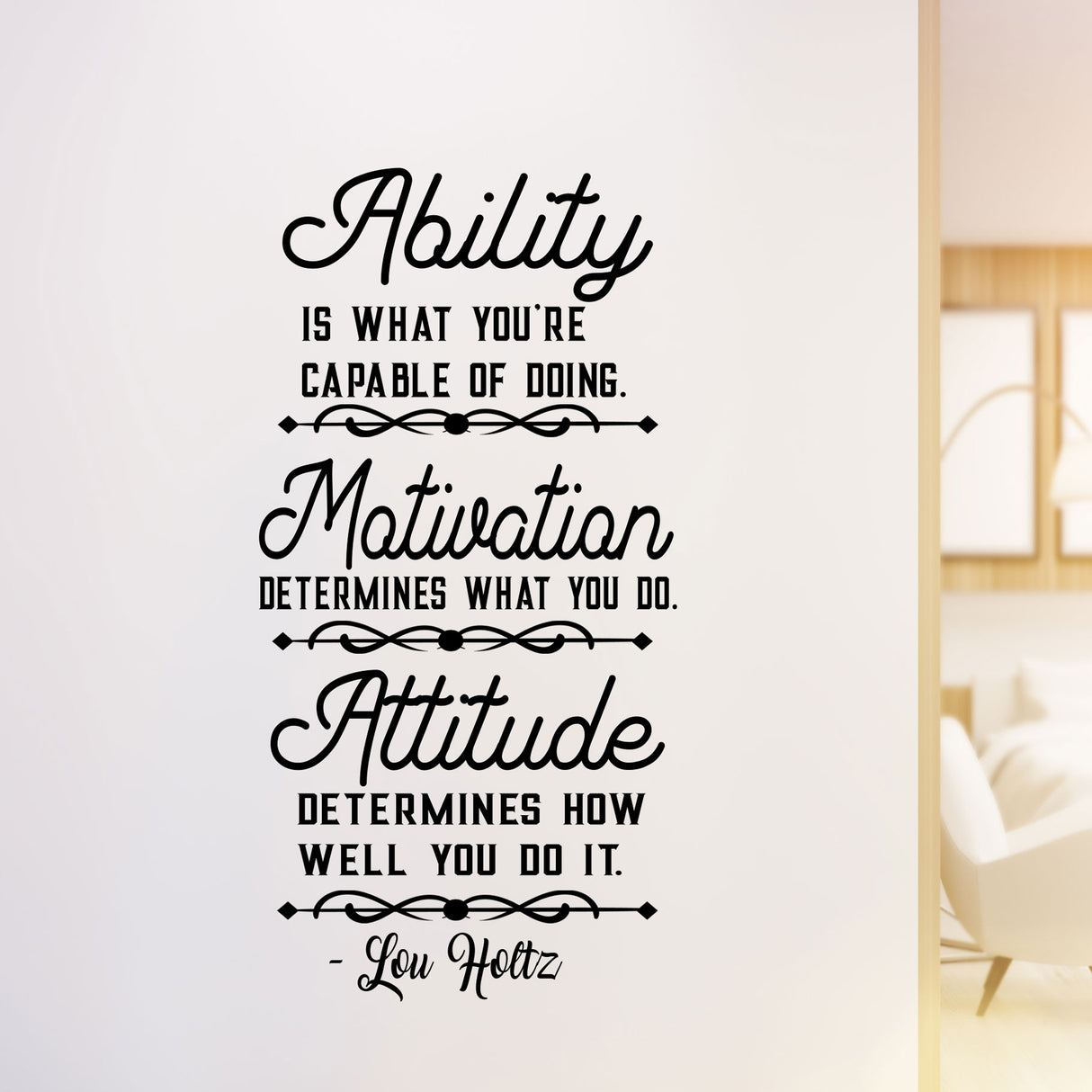 Ability Motivation Attitude - Sports Motivational Quote Wall Art