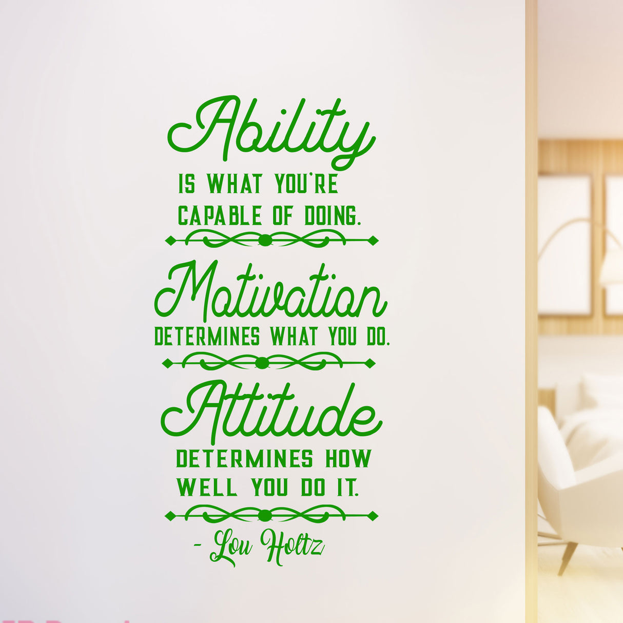 Ability Motivation Attitude - Sports Motivational Quote Wall Art