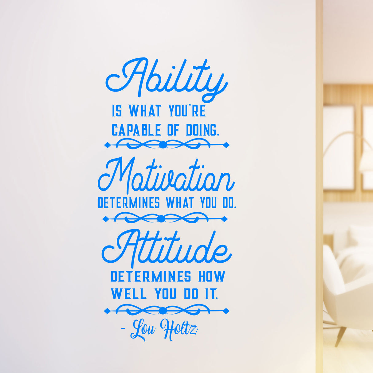 Ability Motivation Attitude - Sports Motivational Quote Wall Art