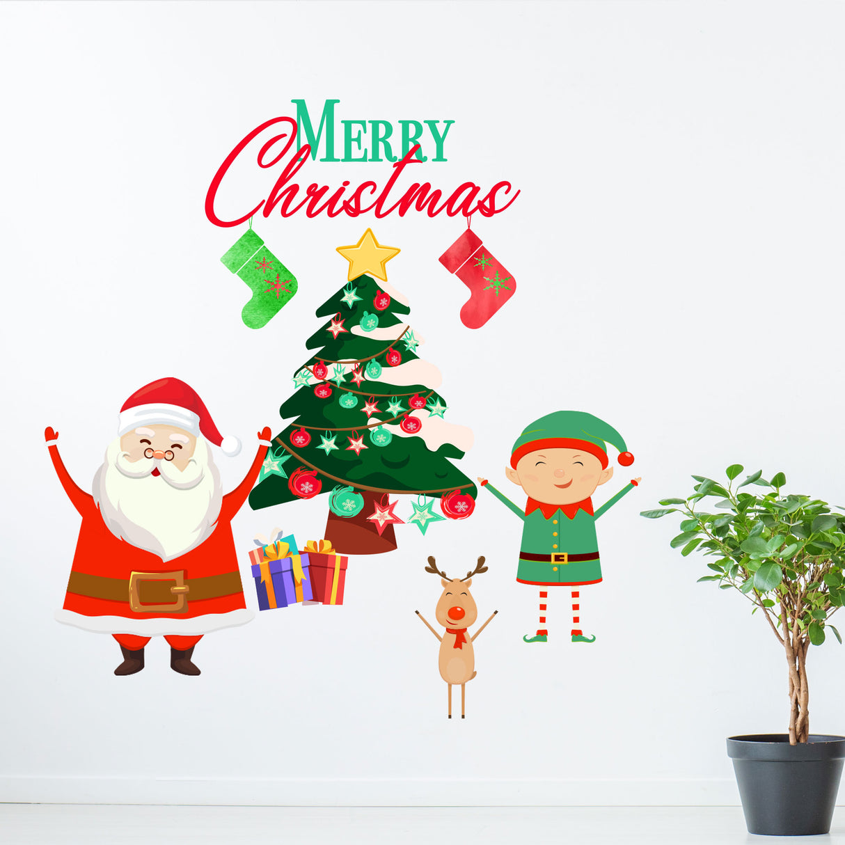 Merry Christmas Santa Claus wall stickers