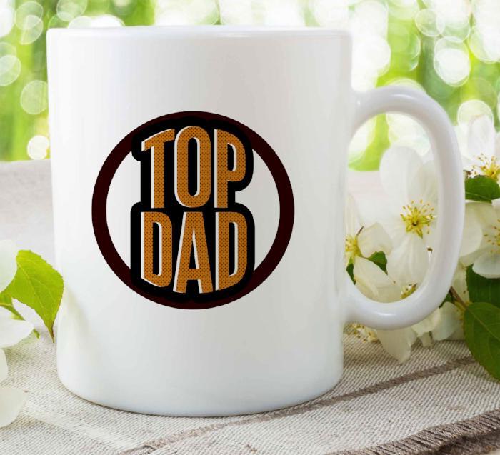 "TOP DAD" Printed Fathers Day Mug