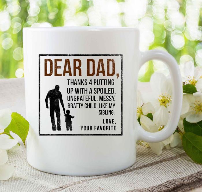 "Dear Dad, Thanks" Funny Mug for Dad