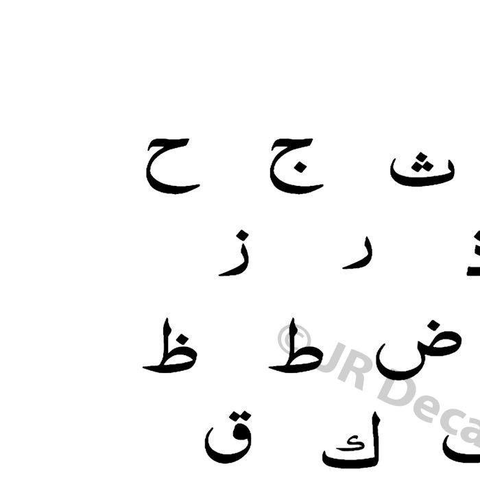 Arabic Alphabet Nursery Islamic Wall Art Sticker in details