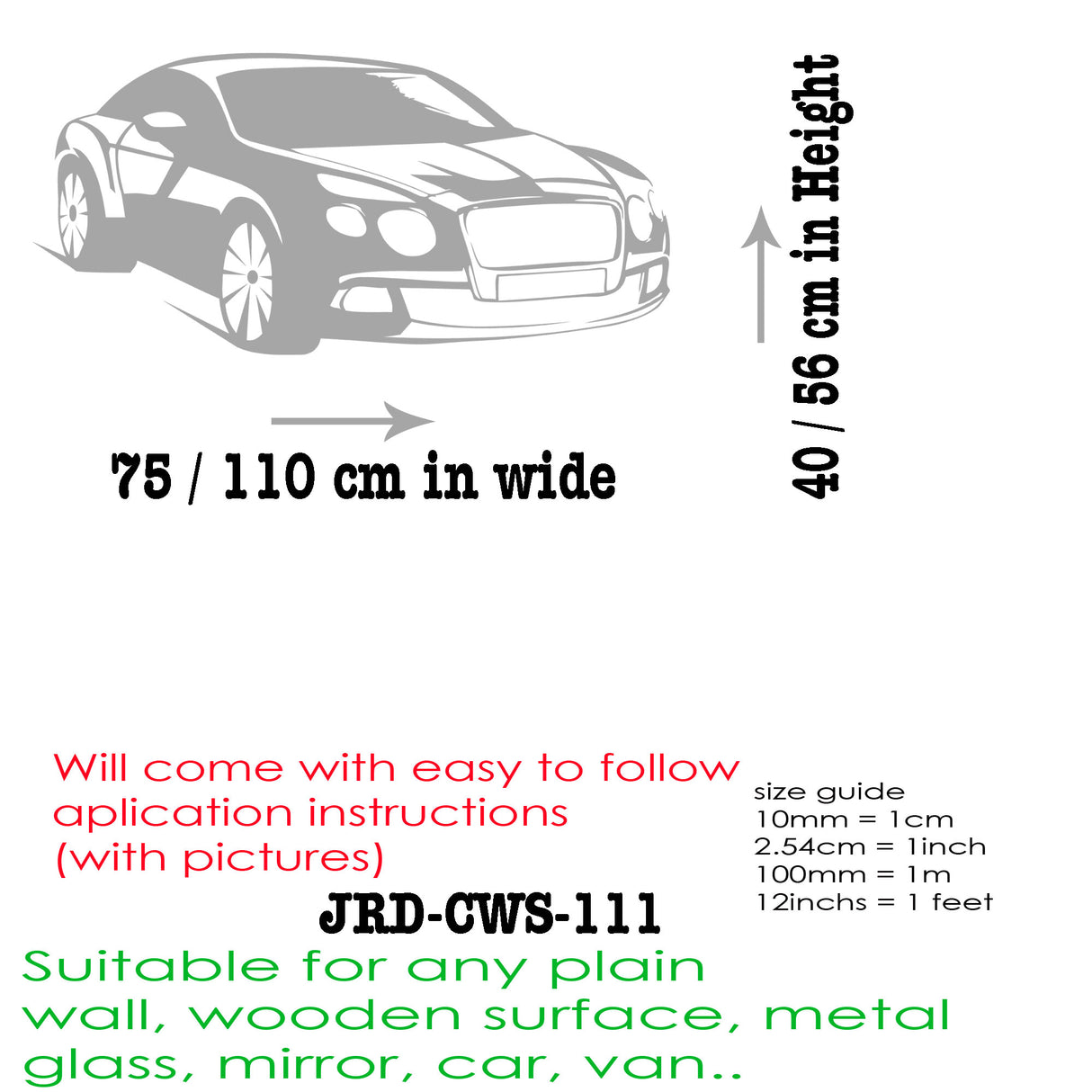 Stylish Car Wall Sticker for Boys Bedroom | Car Decal | Sports Car