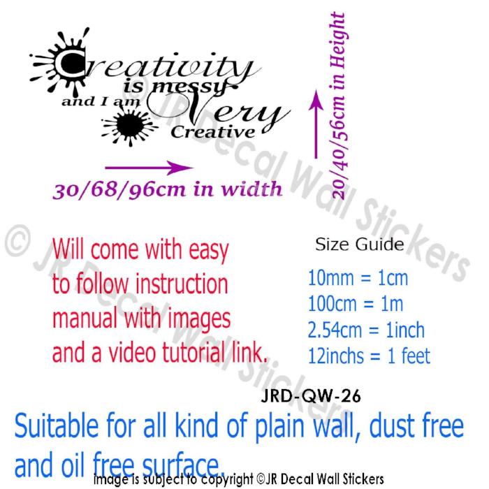 Creativity is Messy and I am Very Creative - Children's wall art