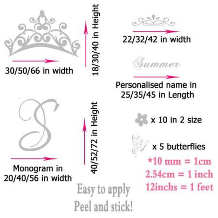 Custom Name Stickers for Wall with Crown