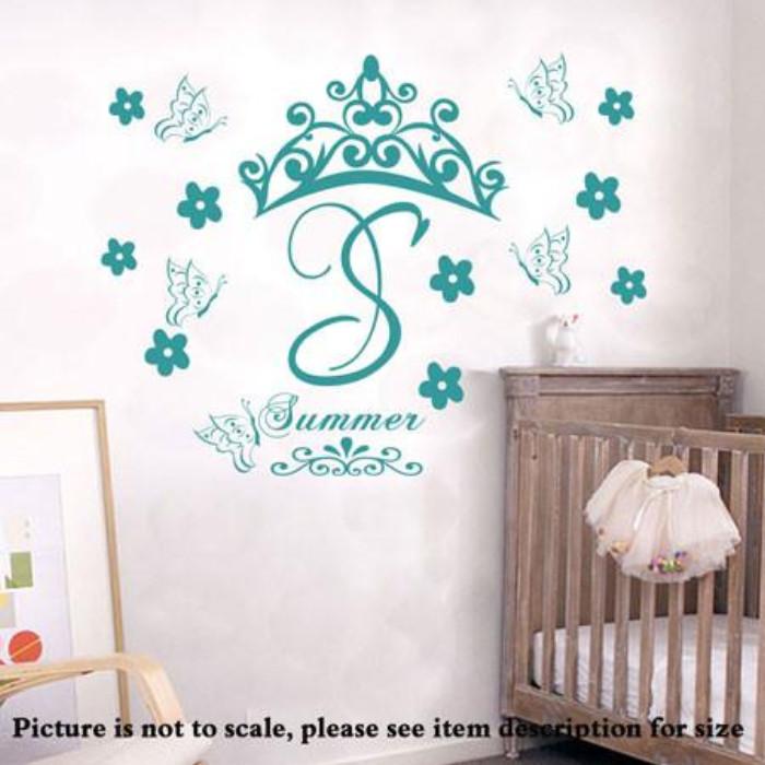 Custom Name Stickers for Wall with Crown