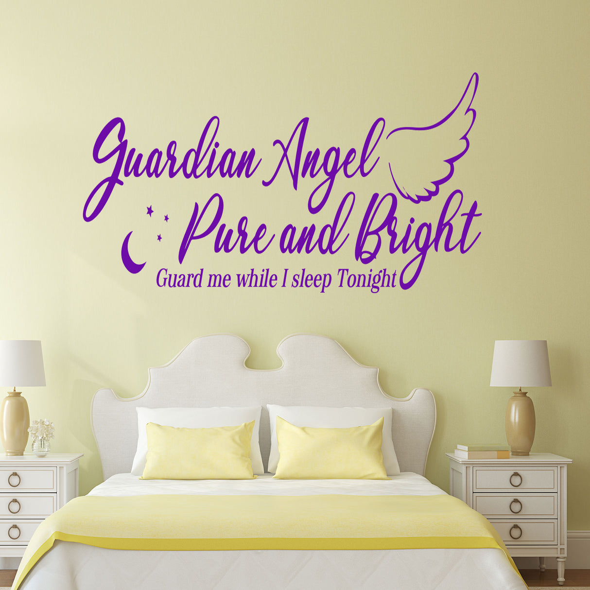 "Guardian Angel Guard Me" - Nursery Wall Sticker