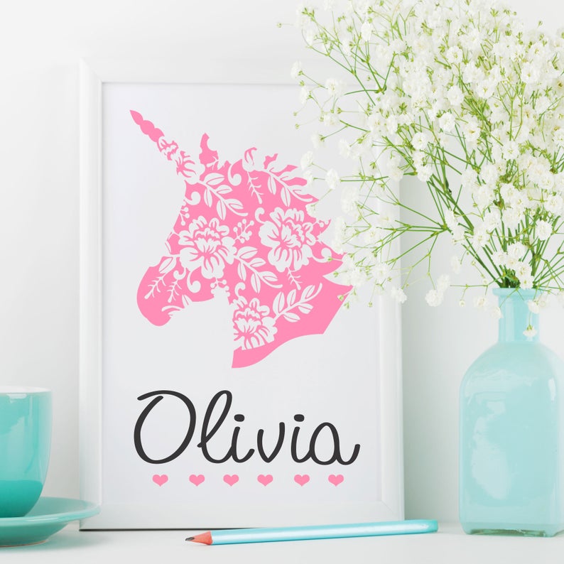 Girls Custom name wall art Frame - Picture Frame