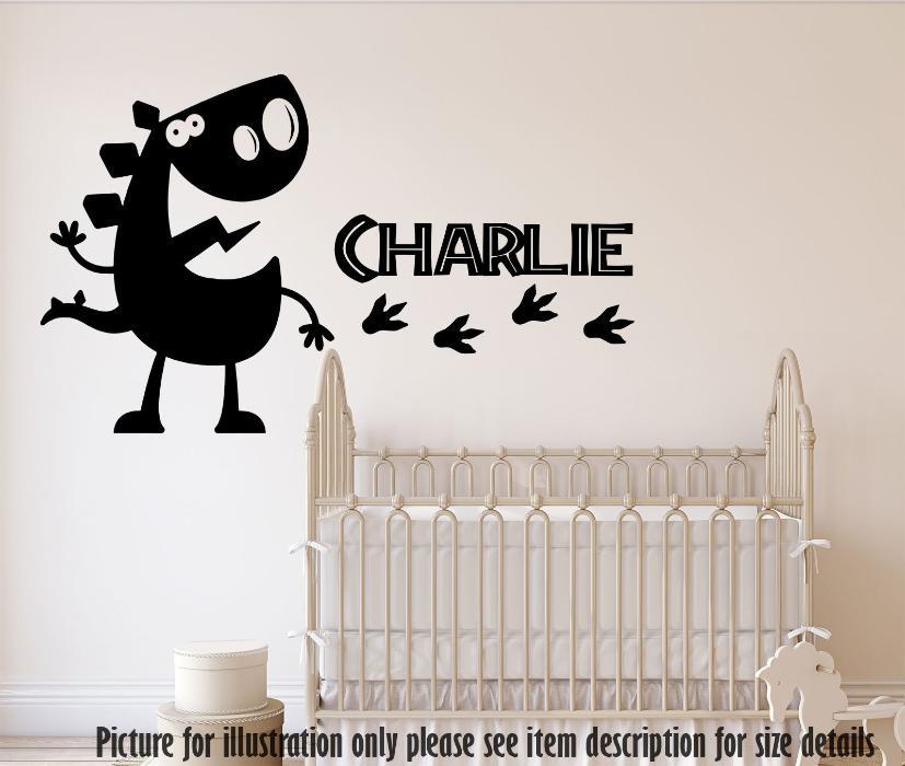 Funny Stegosaurus wall decal with Personalised name