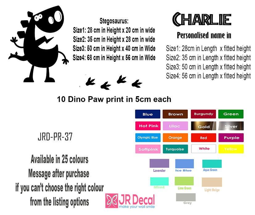 Funny Stegosaurus Kids bedroom stickers