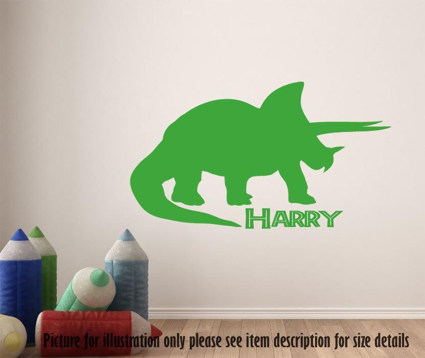 Personalised Triceratops Dinosaur wall Decal