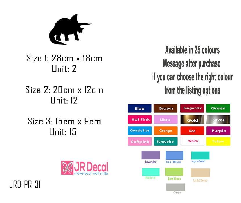 Triceratops set of Dinosaur wall art for Kids bedroom wall