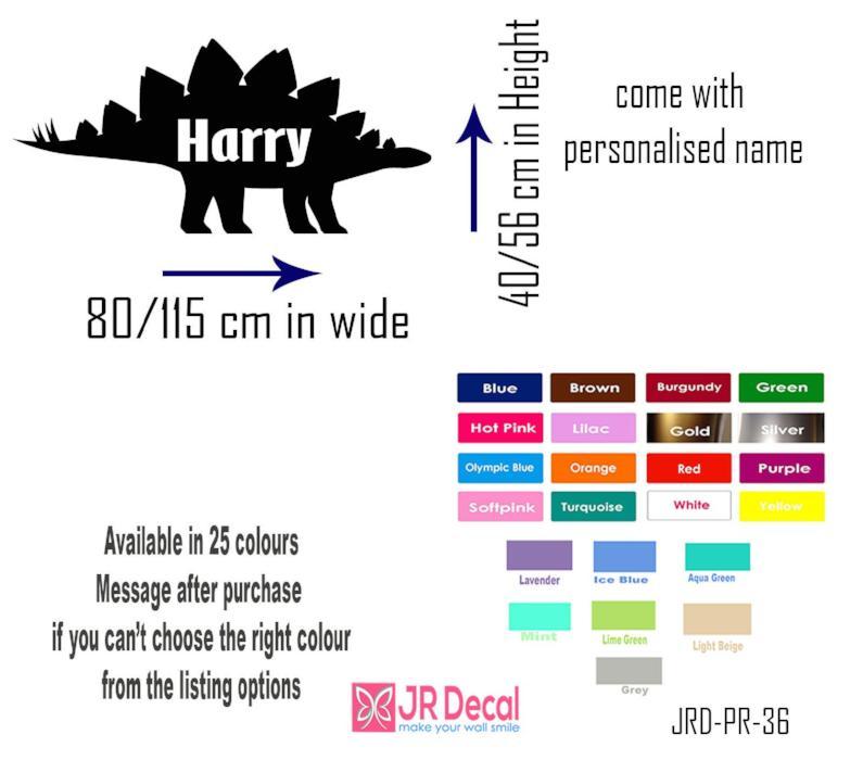 Stegosaurus Wall Art with Personalised Name