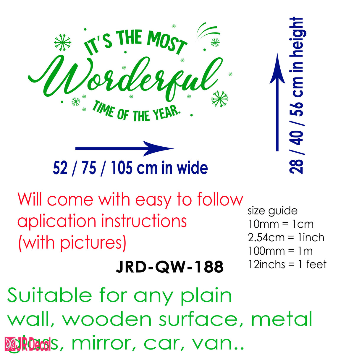 Removable Christmas Sticker - Most Wonderful Time of the Year Wall Decor
