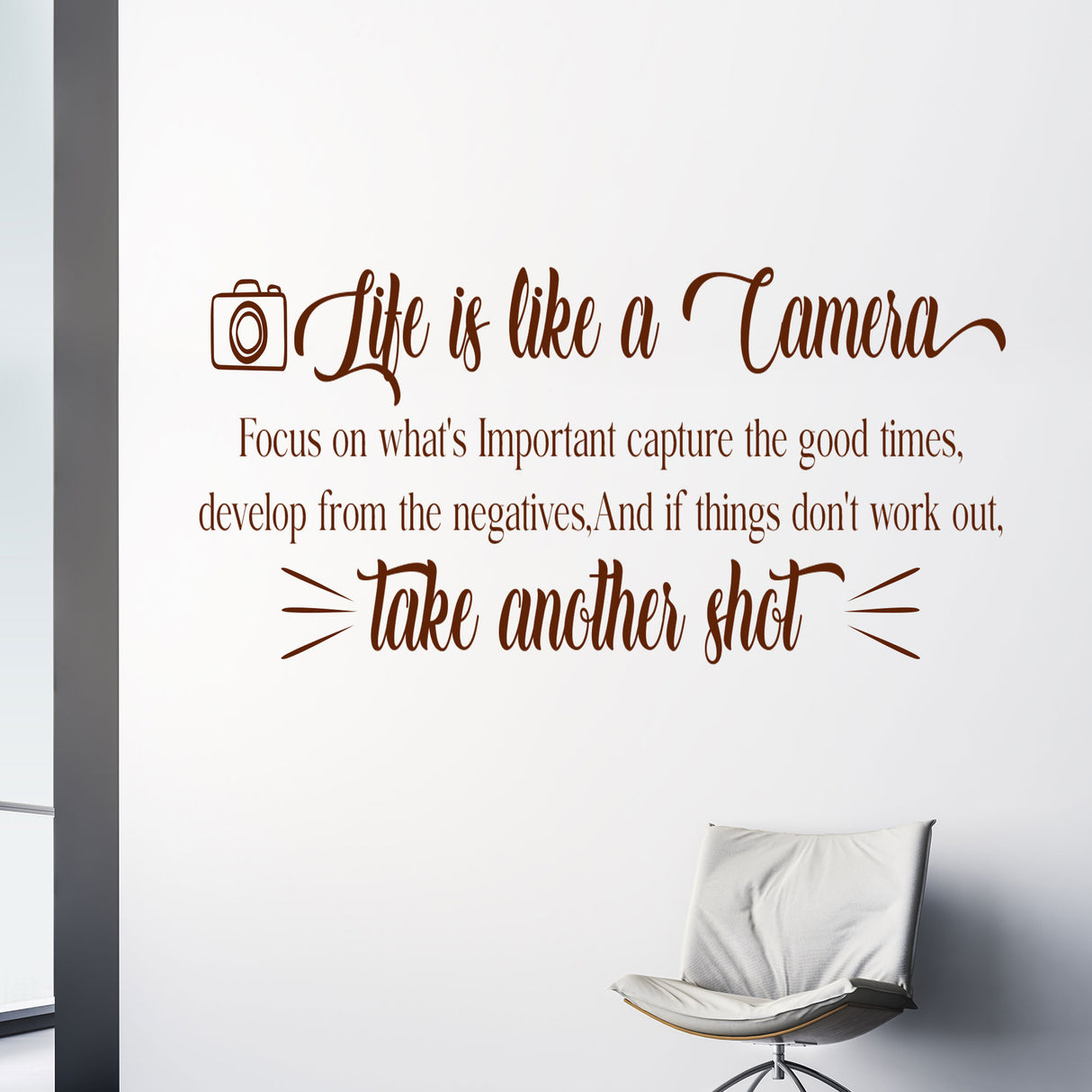 Life is Like a Camera - Motivational Quote Wall Stickers