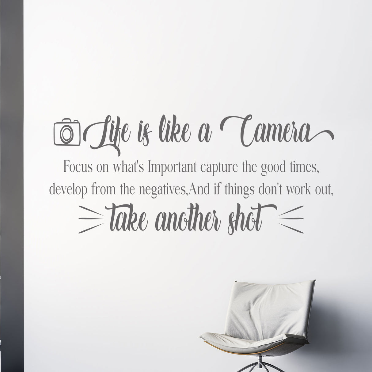 Life is Like a Camera - Motivational Quote Wall Stickers