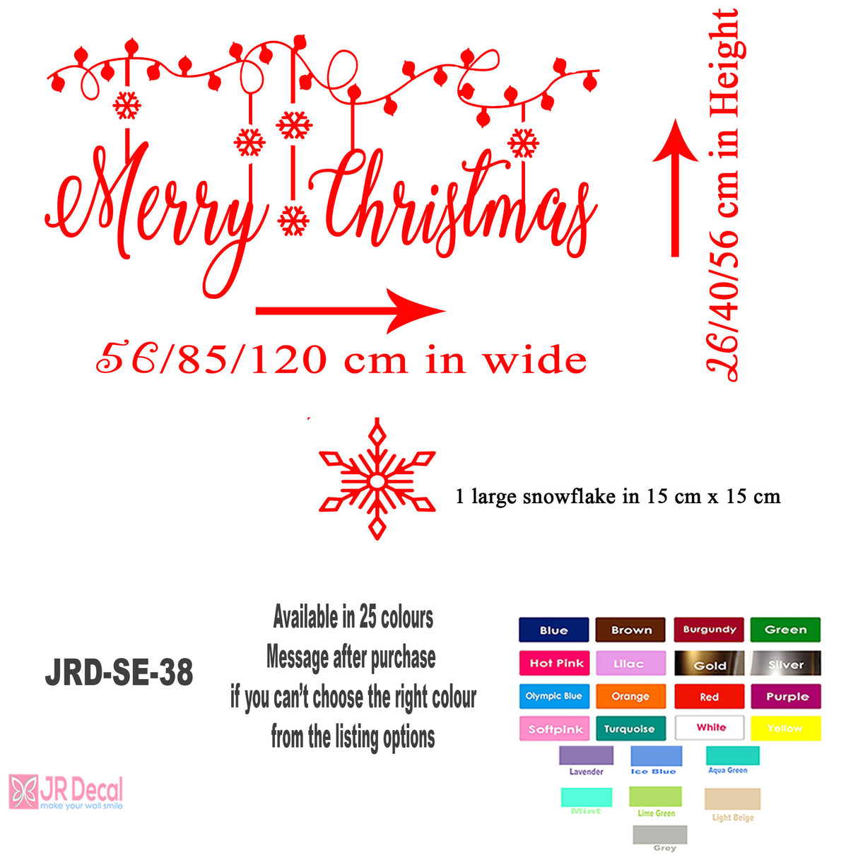 Merry Christmas Window Stickers