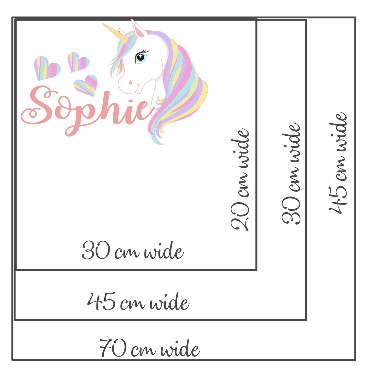 Personalised name Unicorn wall stickers for girls bedroom Custom decal