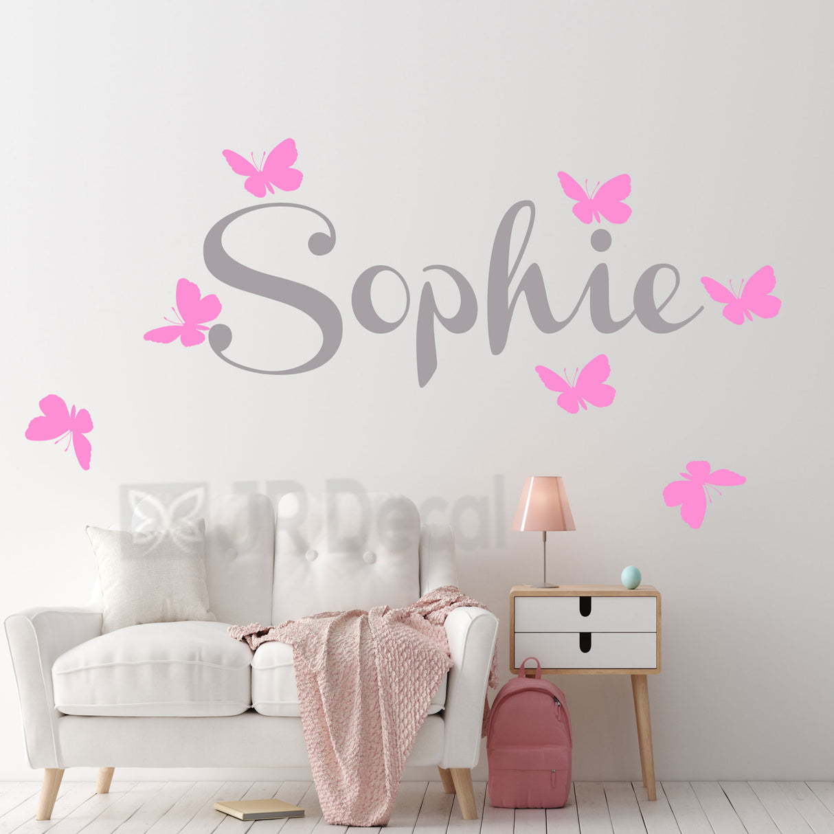 Girl's Personalised Name wall stickers
