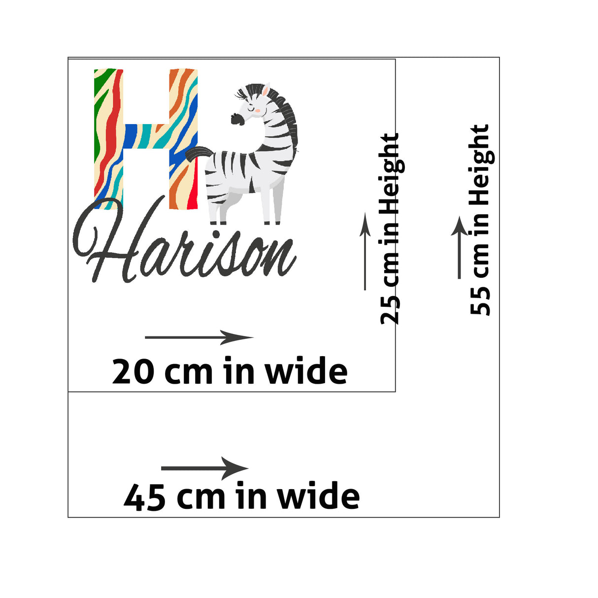 Personalised Zebra Wall Stickers for Nursery