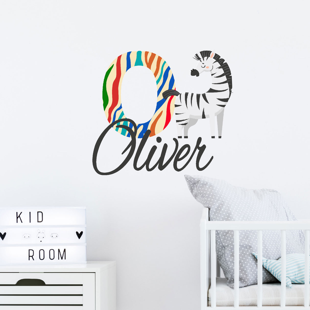 Personalised Zebra Wall Stickers for Nursery