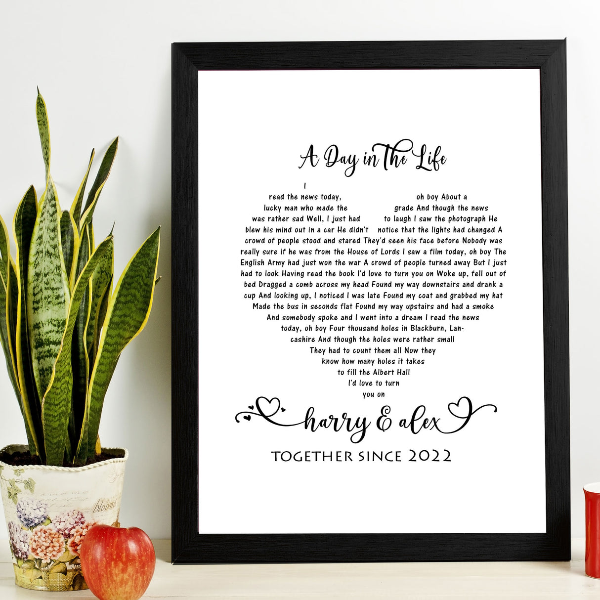 Personalised lyrics print first Dance Anniversary gift