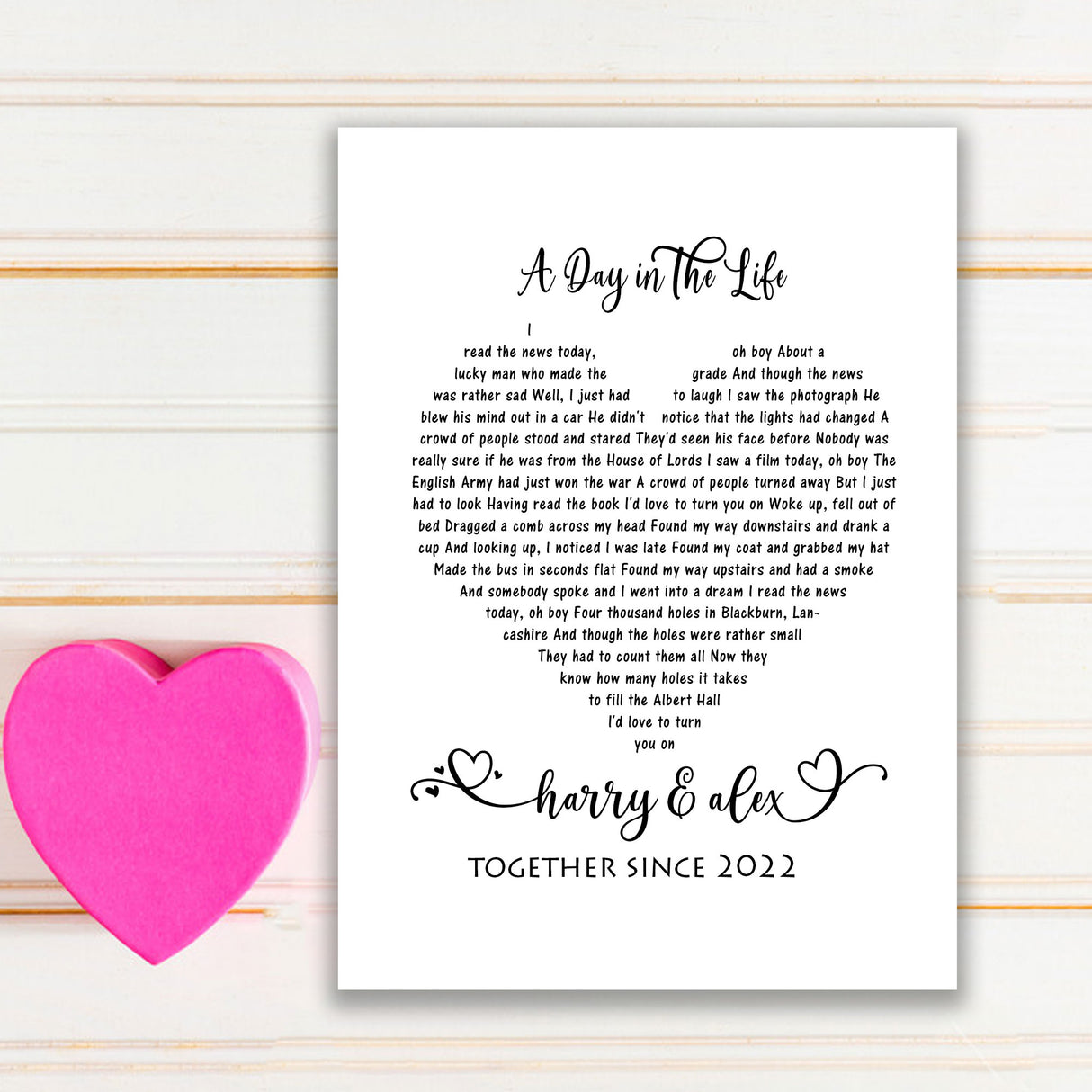 Personalised lyrics print first Dance Anniversary gift