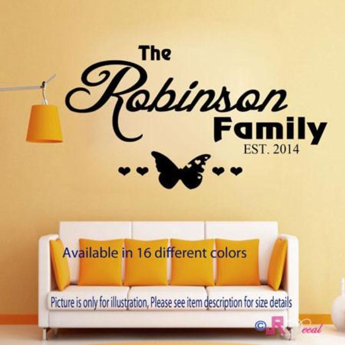 Family Name Personalised, Family wall sticker quotes