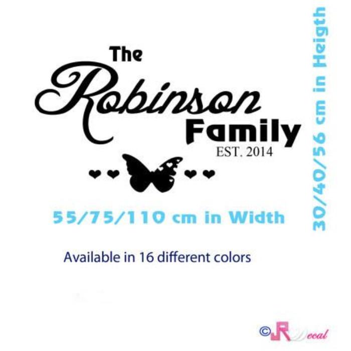 Family Name Personalised, Family wall sticker quotes