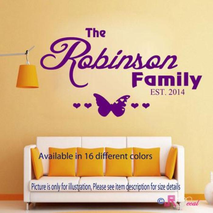 Family Name Personalised, Family wall sticker quotes