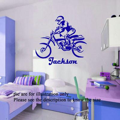 Bike wall art Personalised name sticker