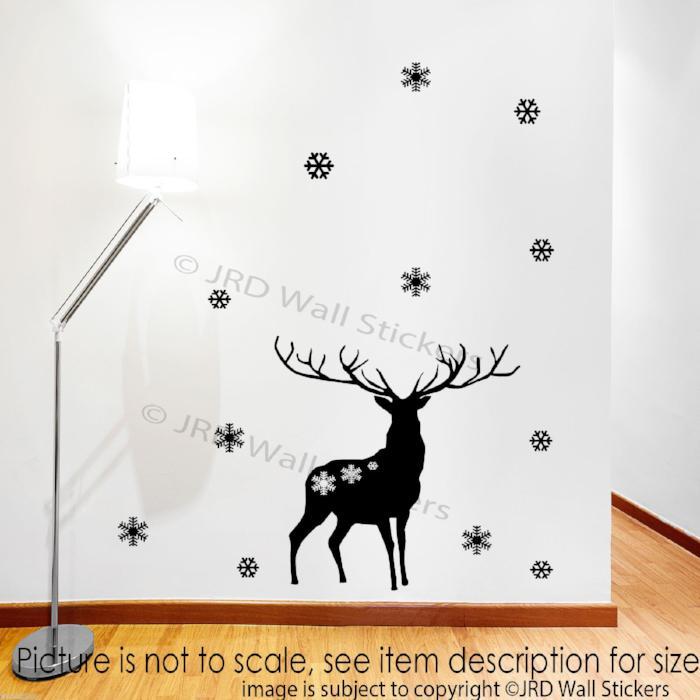 Merry Christmas Reindeer Wall Decals